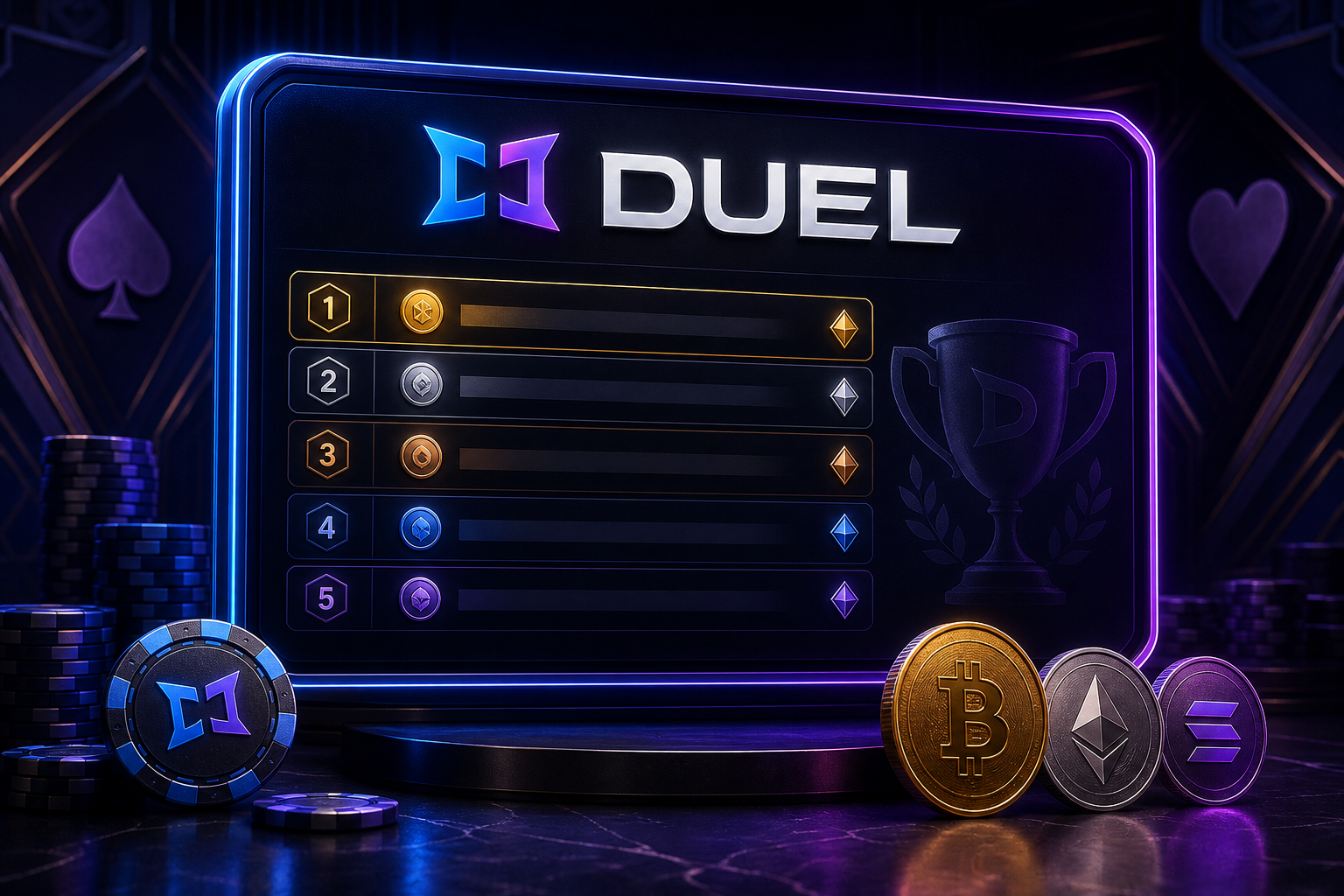Gráfico del logotipo de bonificación de la tabla de clasificación Duel Casino